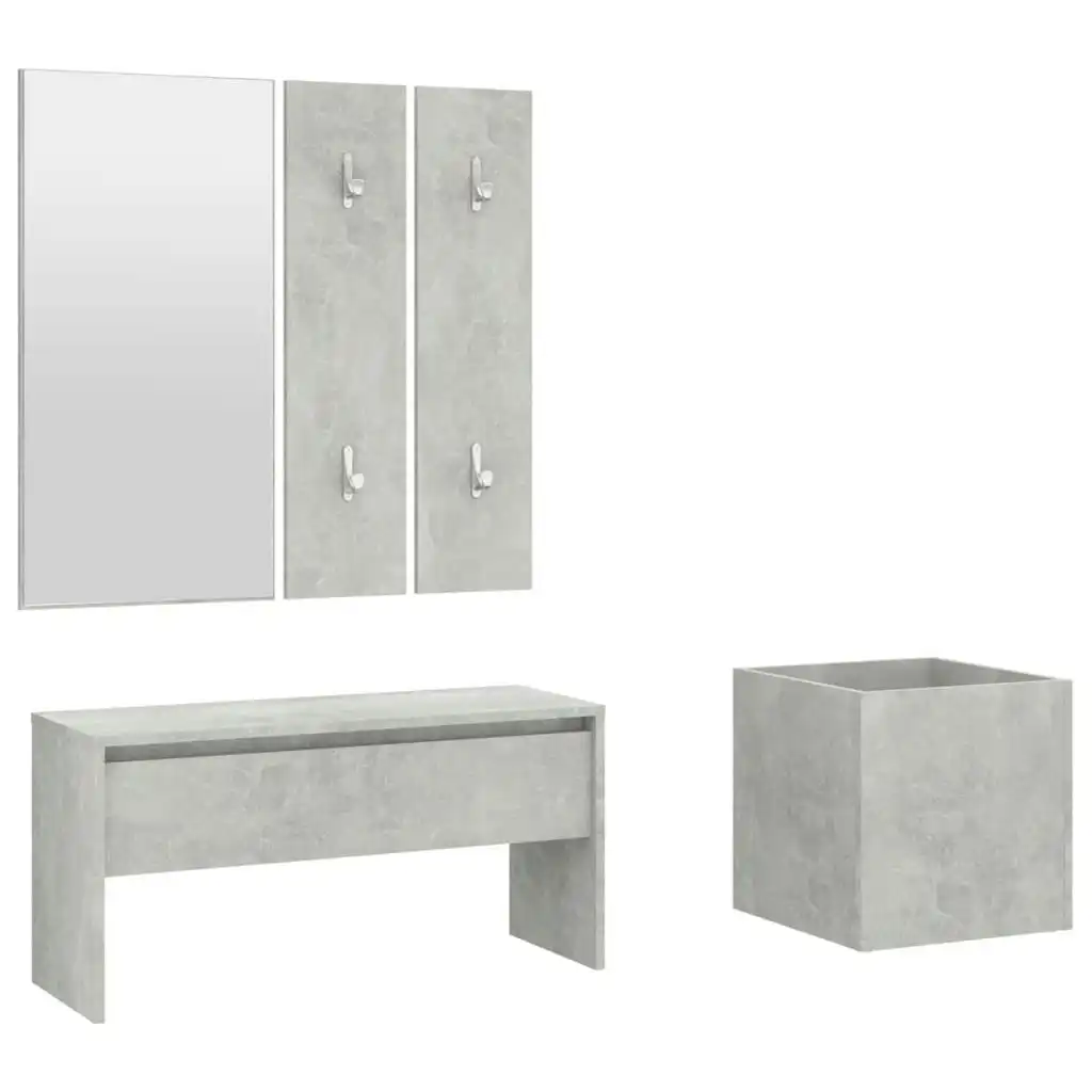 Hallway Furniture Set Concrete Grey Engineered Wood 3082057