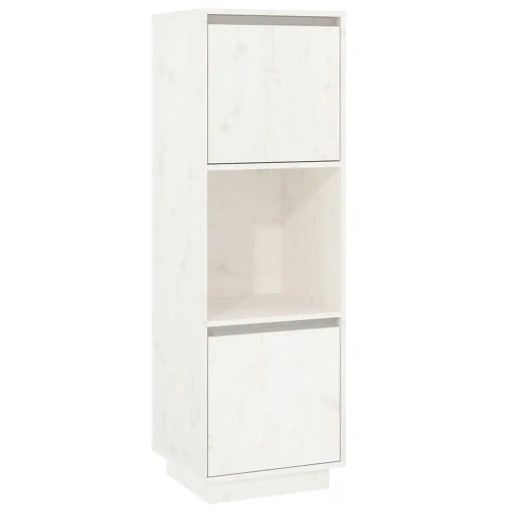 Highboard White 38x35x117 cm Solid Wood Pine 814360