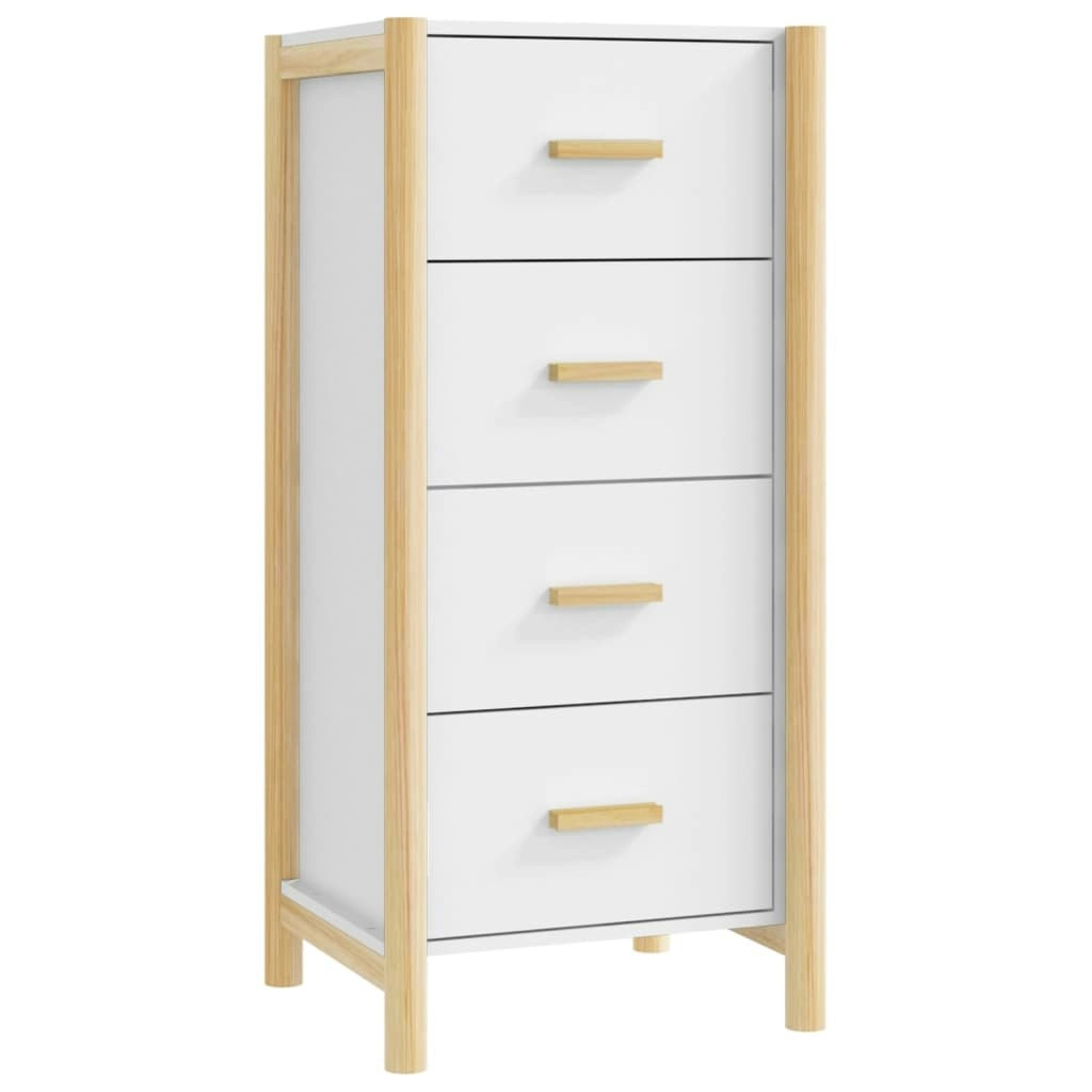 Highboard White 42x38x90 cm Engineered Wood 345681