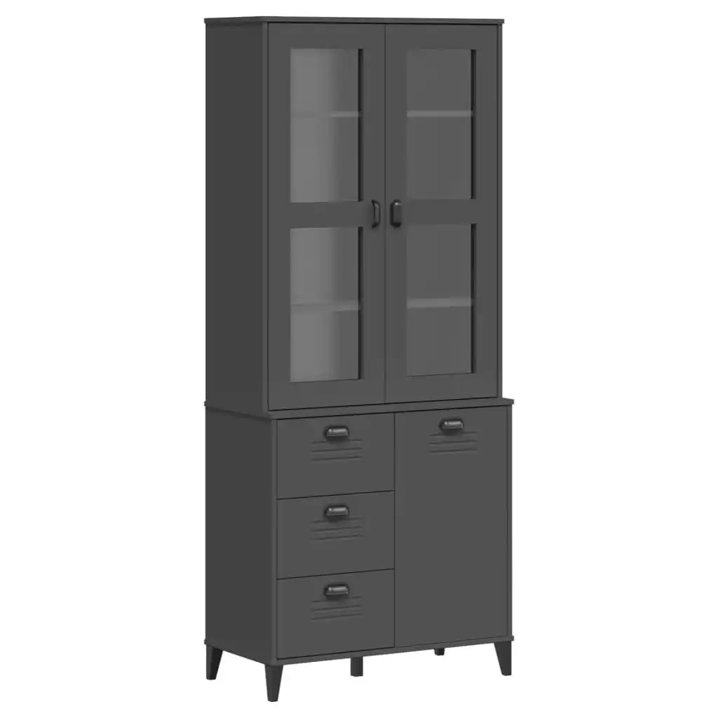 Highboard VIKEN Anthracite Grey 80x40x190 cm Solid Wood Pine 3207146