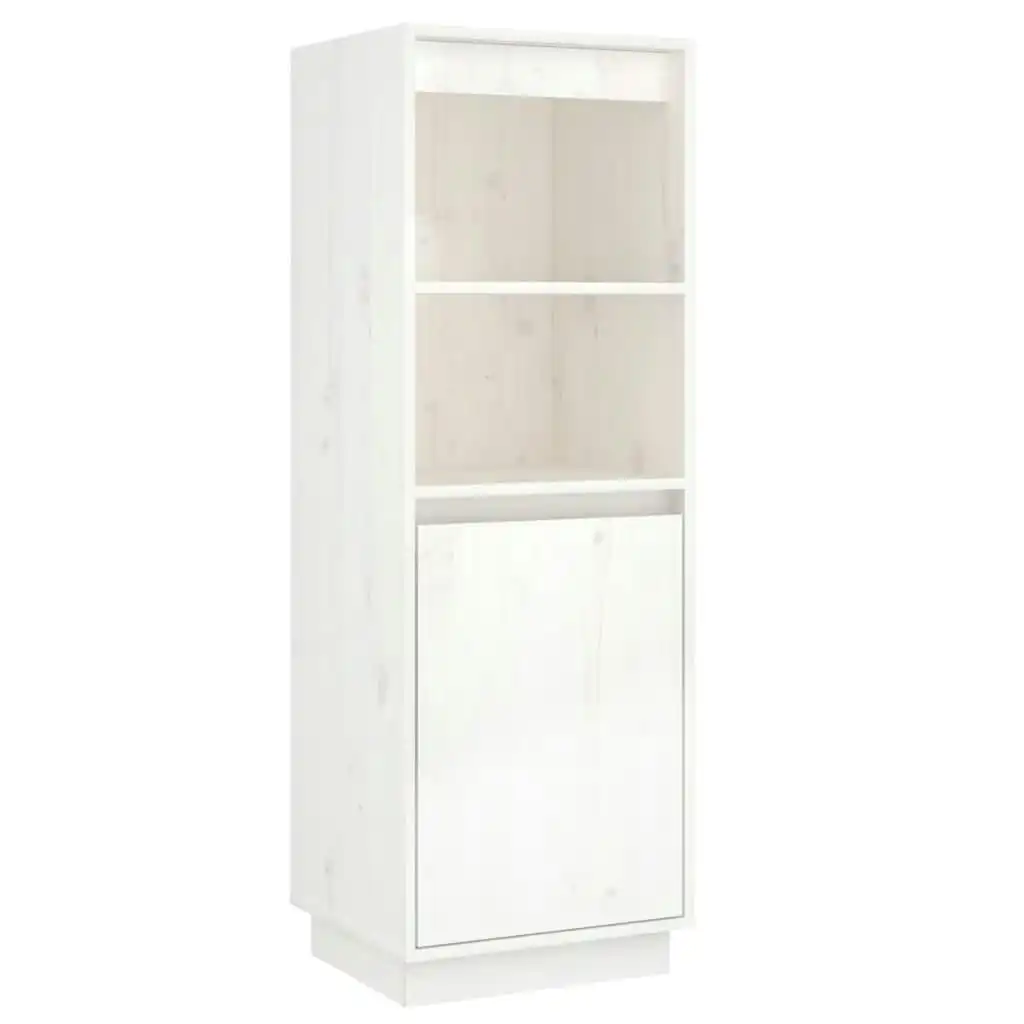 Highboard White 37x34x110 cm Solid Wood Pine 813516