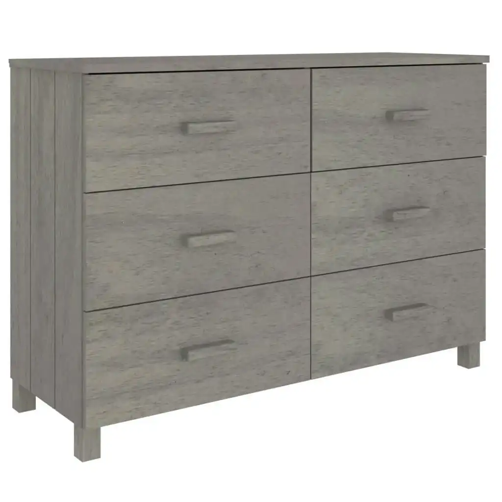 Sideboard "HAMAR" Light Grey 113x40x80 cm Solid Wood Pine 340451