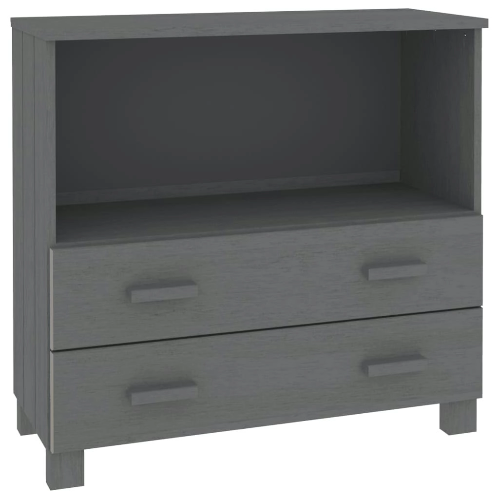 Sideboard "HAMAR" Dark Grey 85x35x80 cm Solid Wood Pine 340498