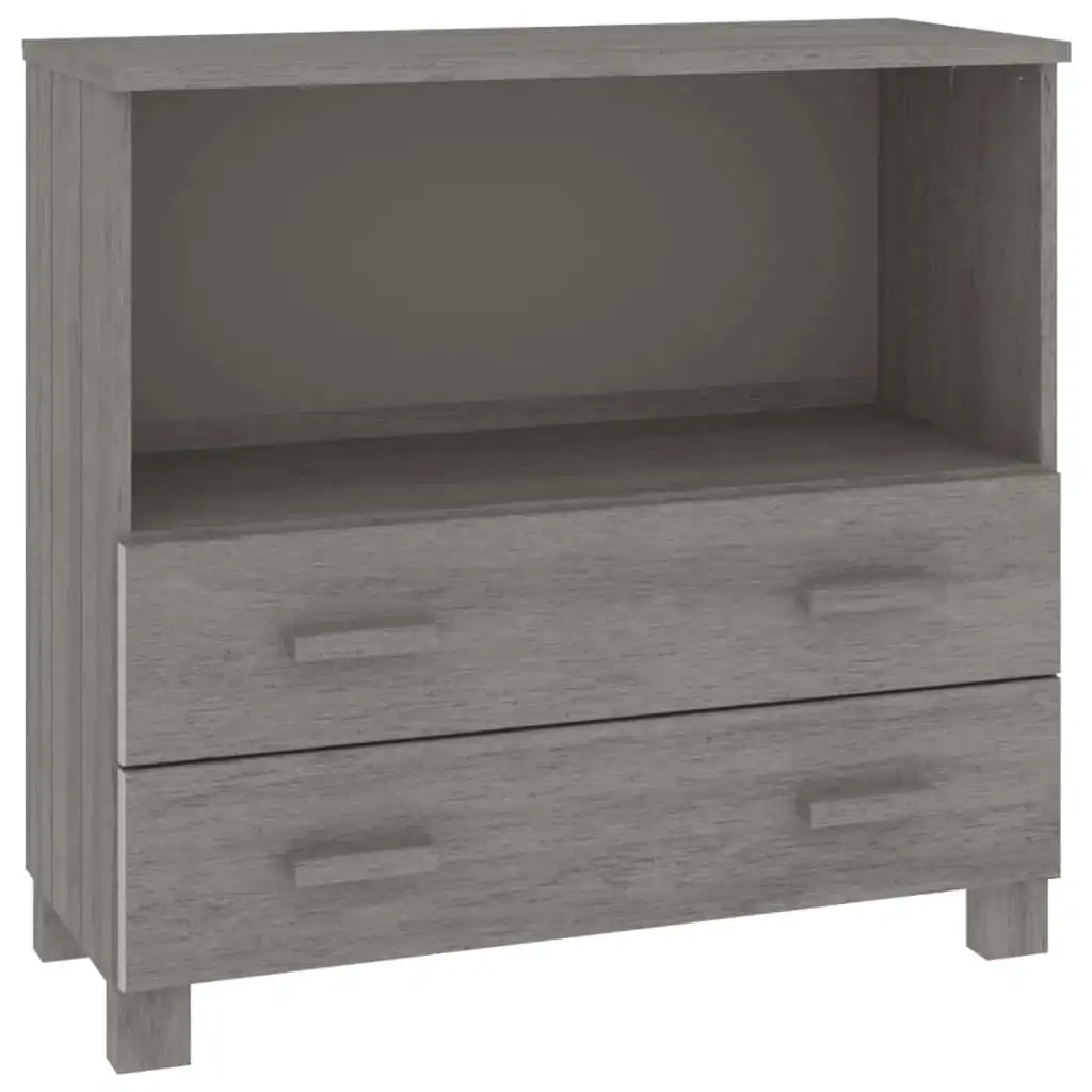 Sideboard "HAMAR" Light Grey 85x35x80 cm Solid Wood Pine 340499