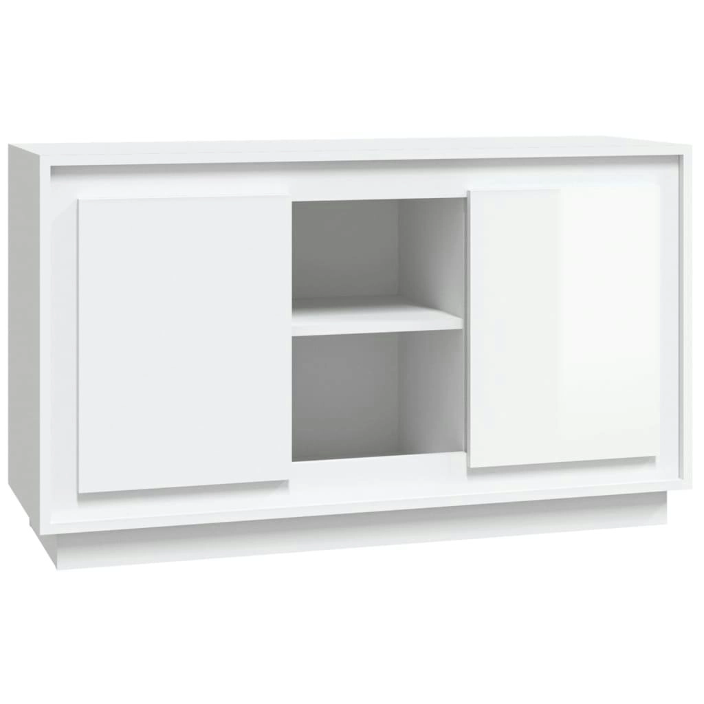 Sideboard High Gloss White 102x35x60 cm Engineered Wood 831879