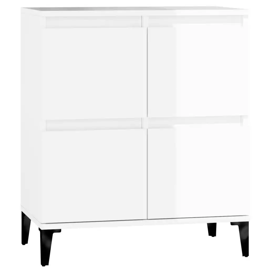 Sideboard High Gloss White 60x35x70 cm Engineered Wood 821166