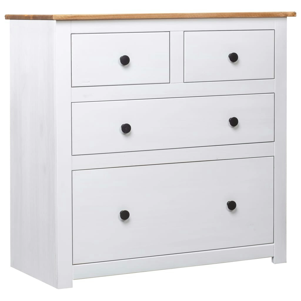 Sideboard White 80x40x83 cm Pinewood Panama Range 282657