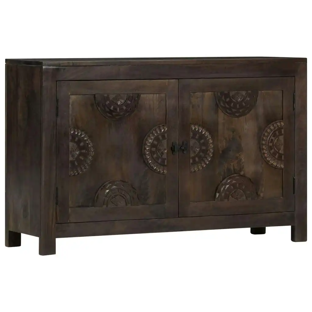 Sideboard with Carved Design 110x35x70 cm Solid Mango Wood 247765