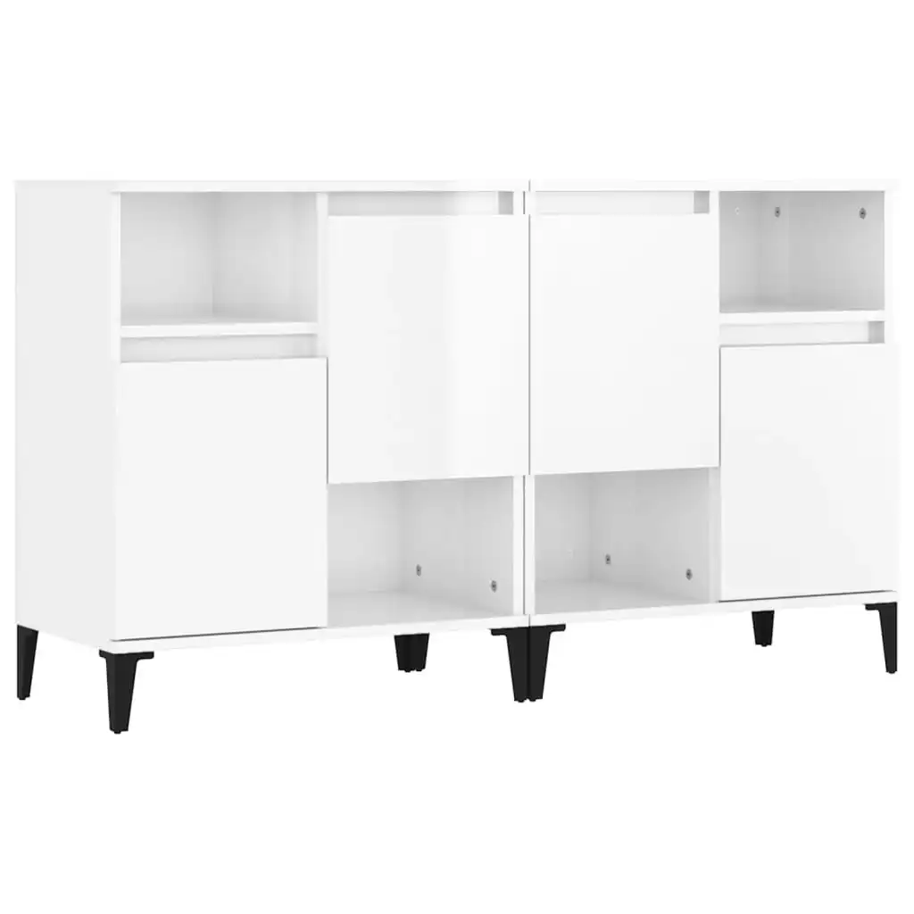 Sideboards 2 pcs High Gloss White 60x35x70 cm Engineered Wood 3185729