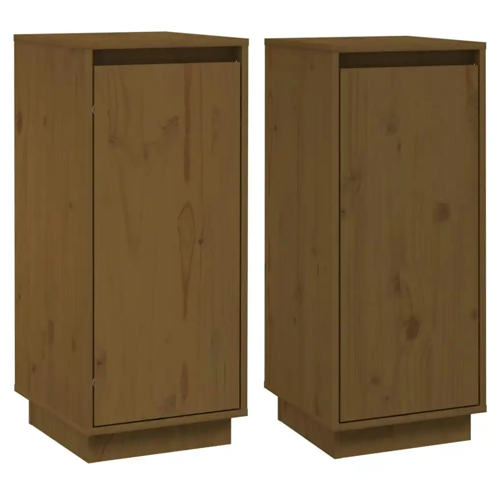 Sideboards 2 pcs Honey Brown 31.5x34x75 cm Solid Wood Pine 813357