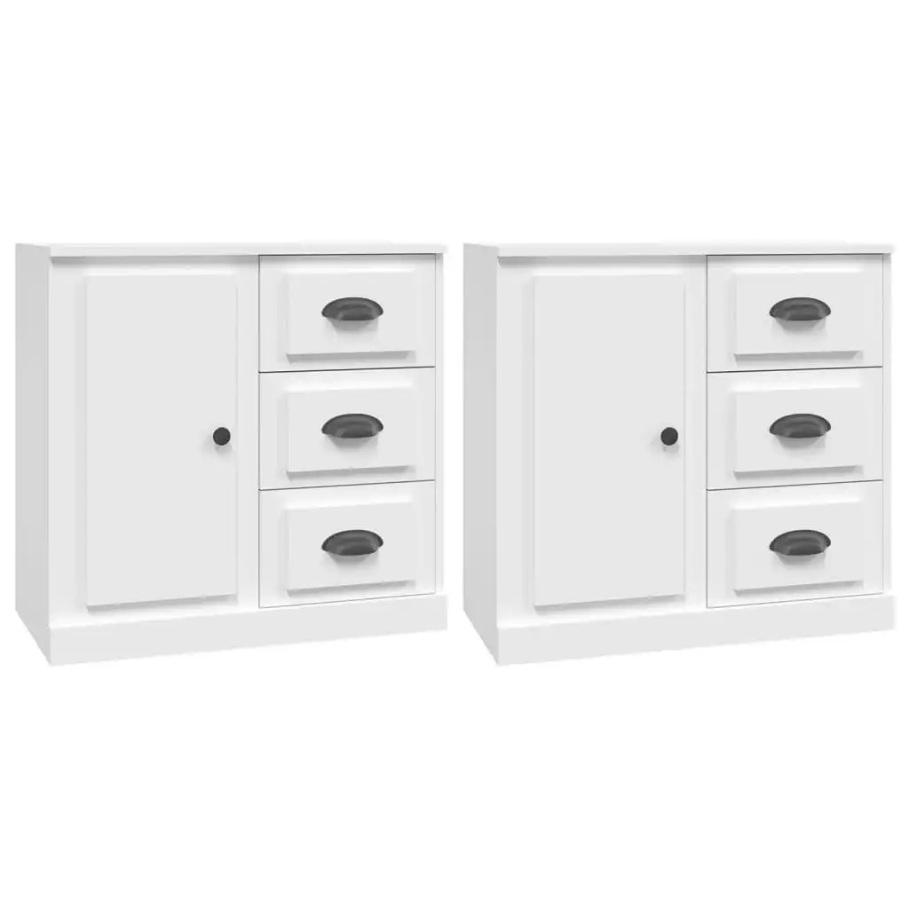 Sideboards 2 pcs White Engineered Wood 3185223