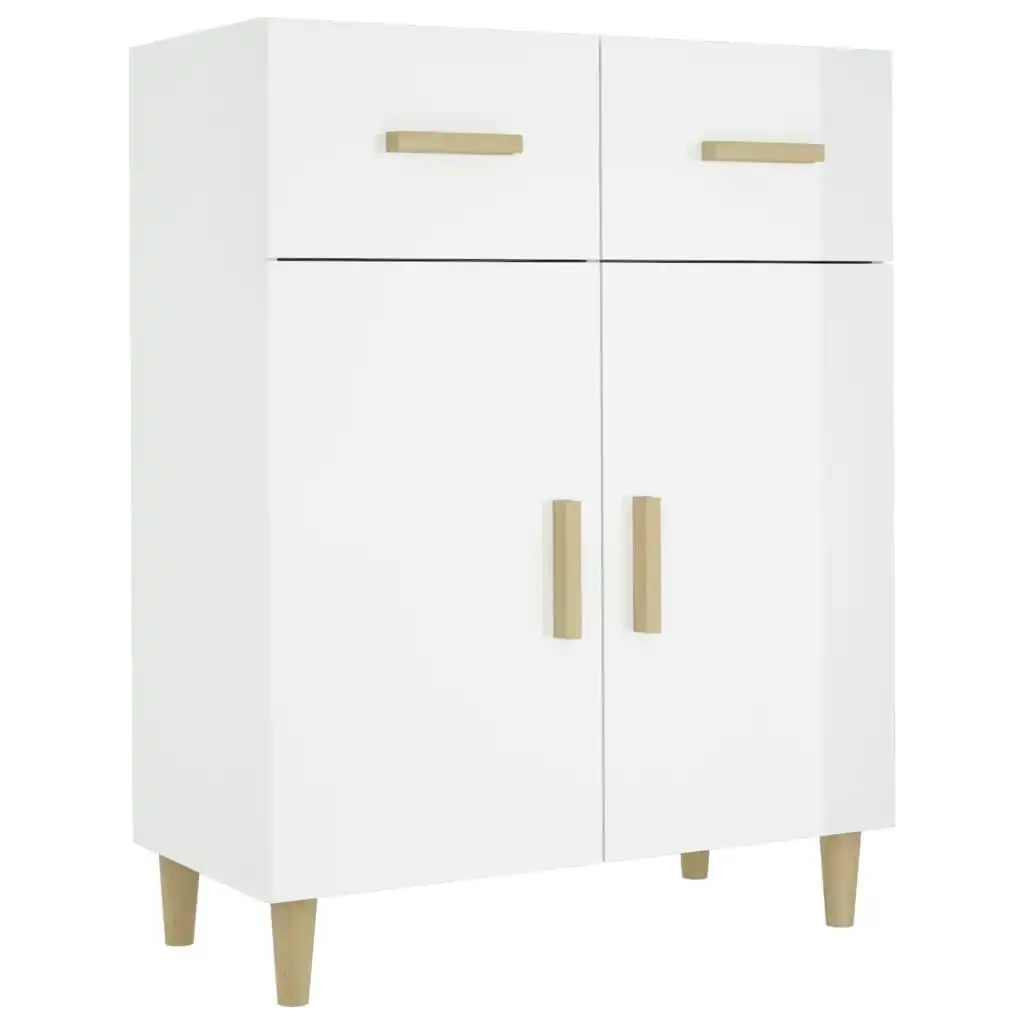 Sideboard High Gloss White 69.5x34x89 cm Engineered Wood 812192