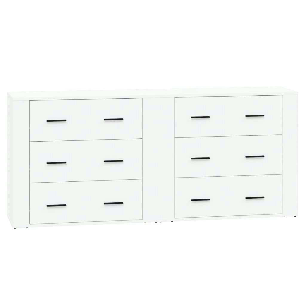 Sideboards 2 pcs White Engineered Wood 3185407