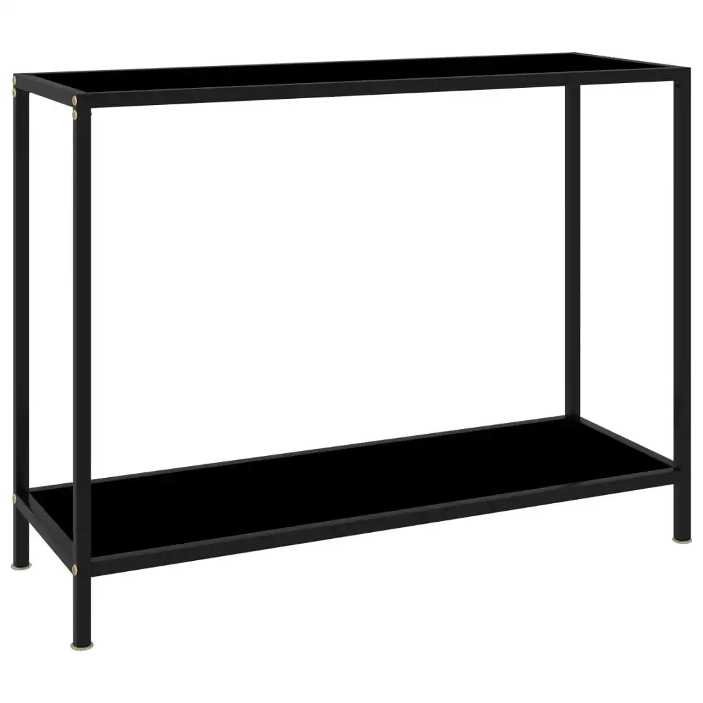 Console Table Black 100x35x75 cm Tempered Glass 322836