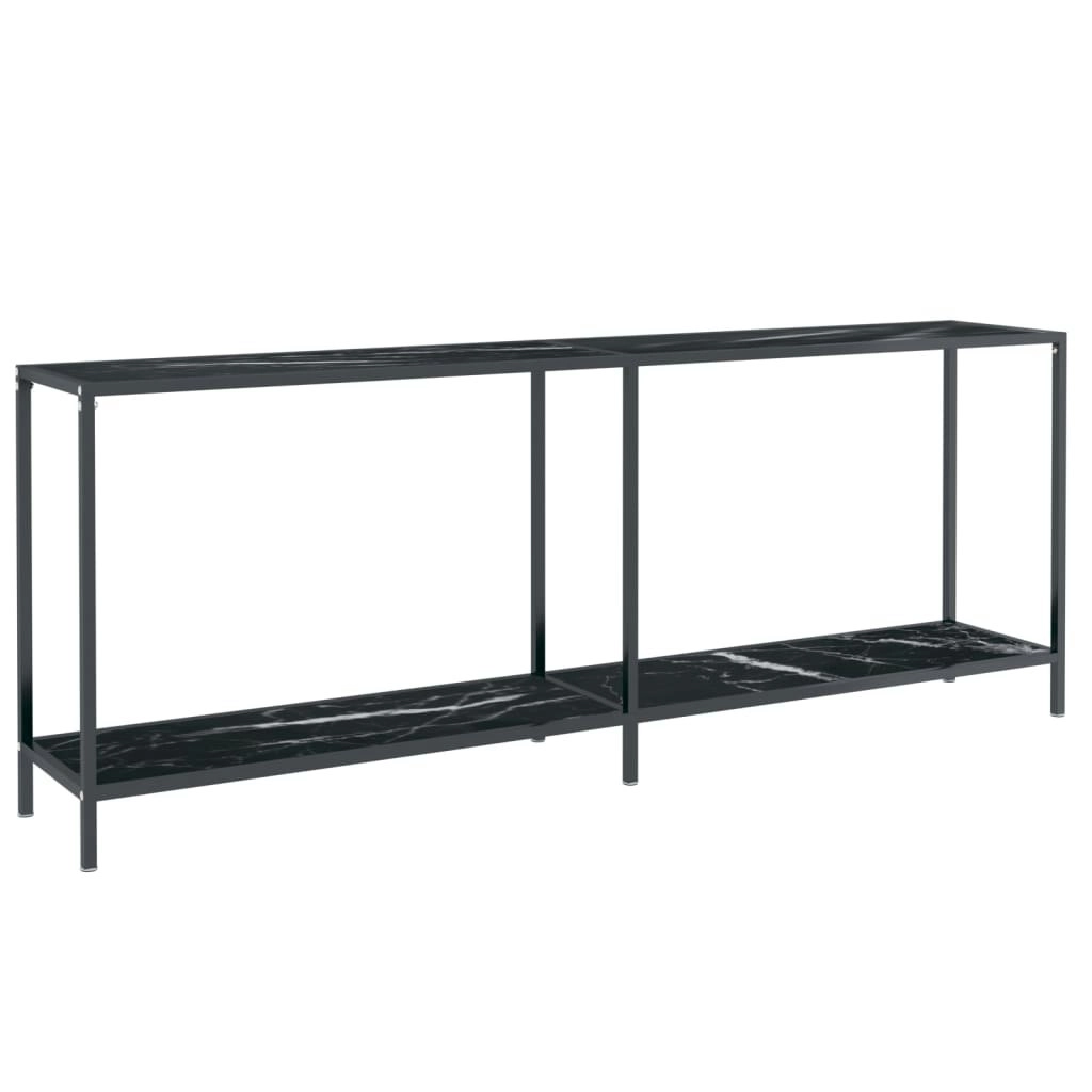 Console Table Black 200x35x75.5 cm Tempered Glass 331709