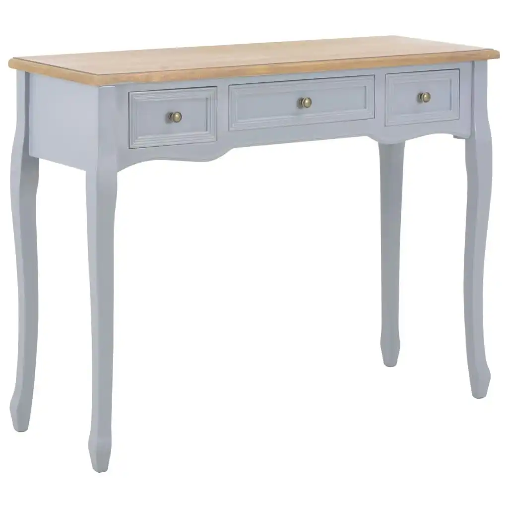 Dressing Console Table with 3 Drawers Grey 280045