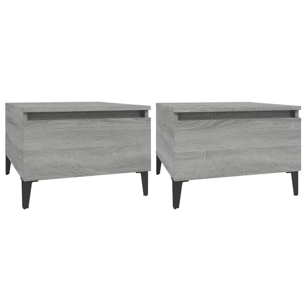 Side Tables 2 pcs Grey Sonoma 50x46x35 cm Engineered Wood 819529