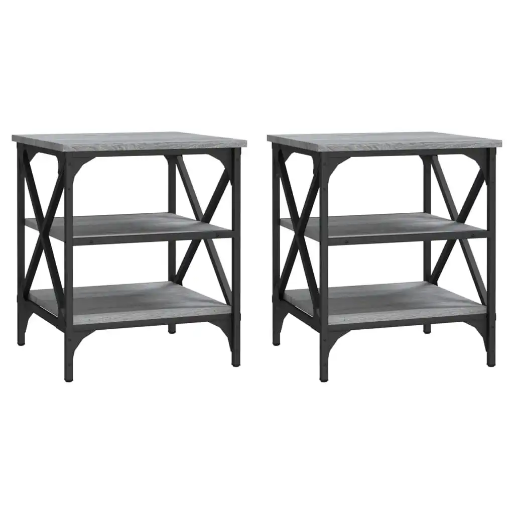 Side Tables 2 pcs Grey Sonoma 40x42x50 cm Engineered Wood 825779