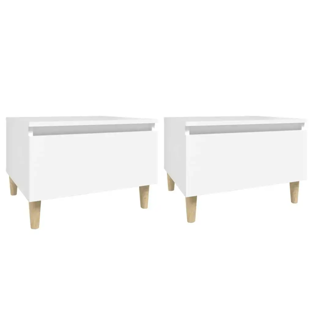 Side Tables 2 pcs White 50x46x35 cm Engineered Wood 819501