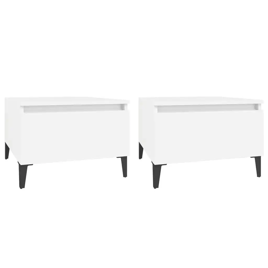 Side Tables 2 pcs White 50x46x35 cm Engineered Wood 819517