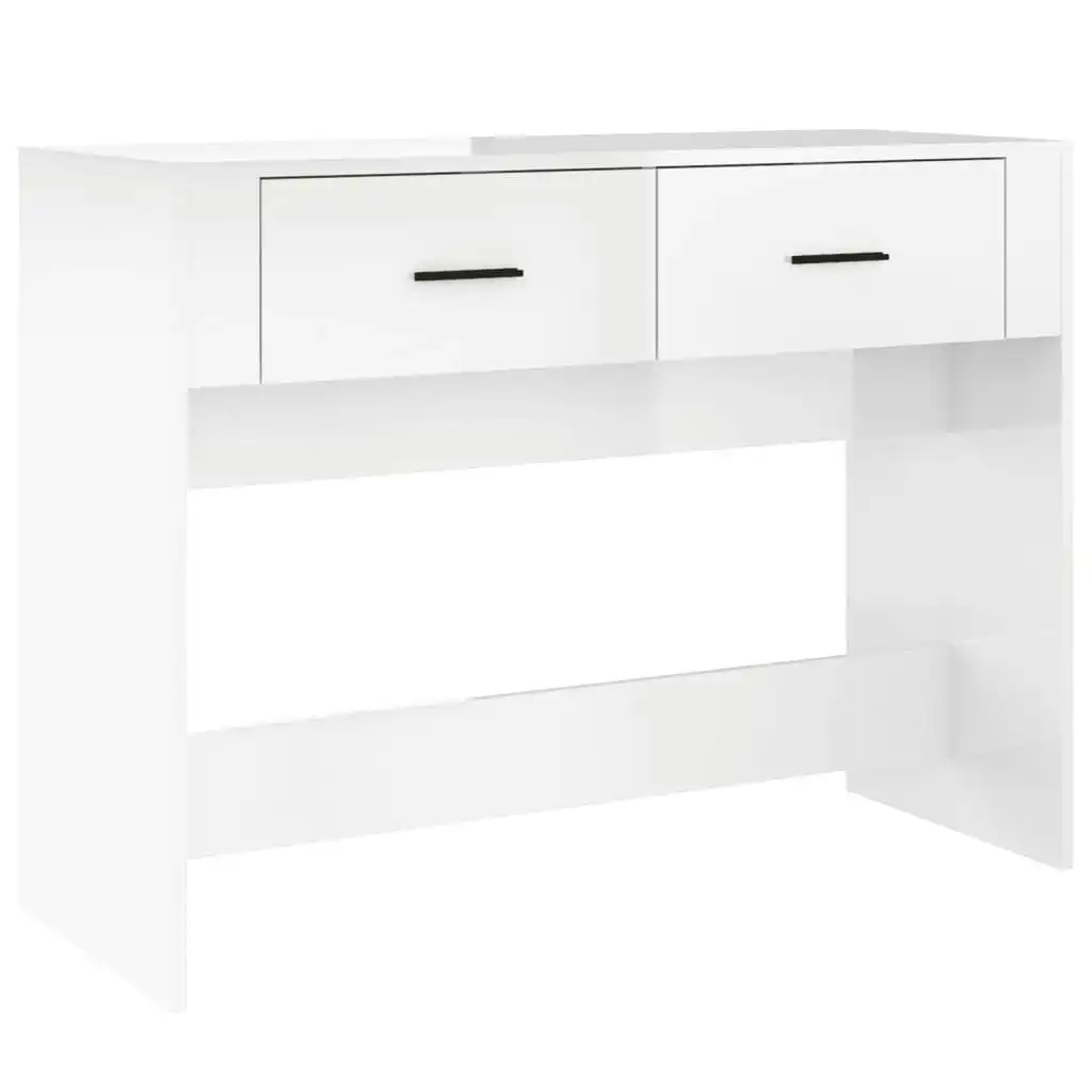 Console Table High Gloss White 100x39x75 cm Engineered Wood 816778