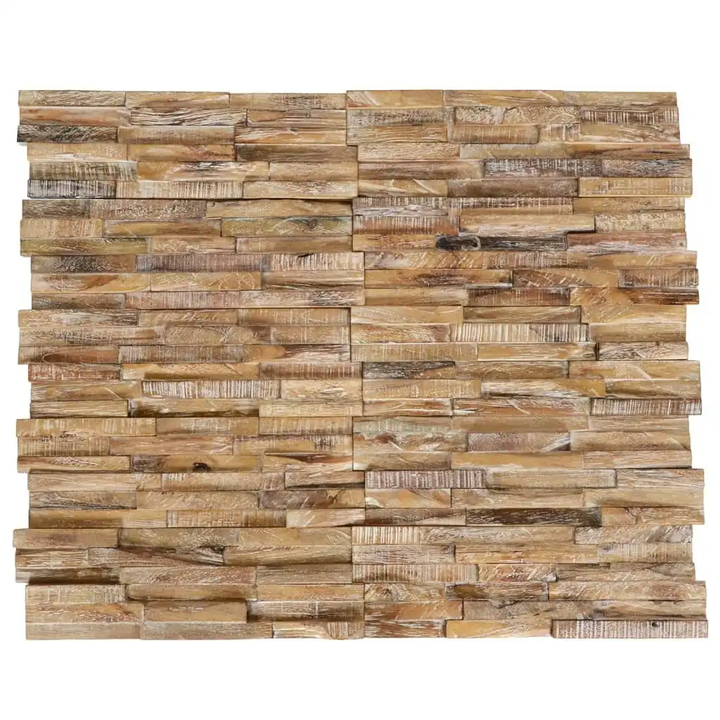 3D Wall Cladding Panels 10 pcs 1.01 mÂ² Solid Teak Wood 326177