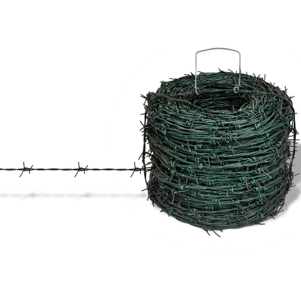 Barbed Wire Entanglement Wire Green Wire Roll 100 m 141077