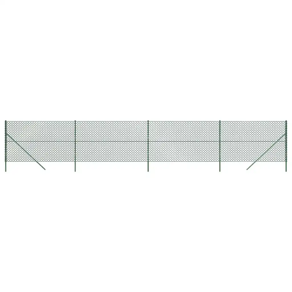 Chain Link Fence Green 1.6x10 m 153908