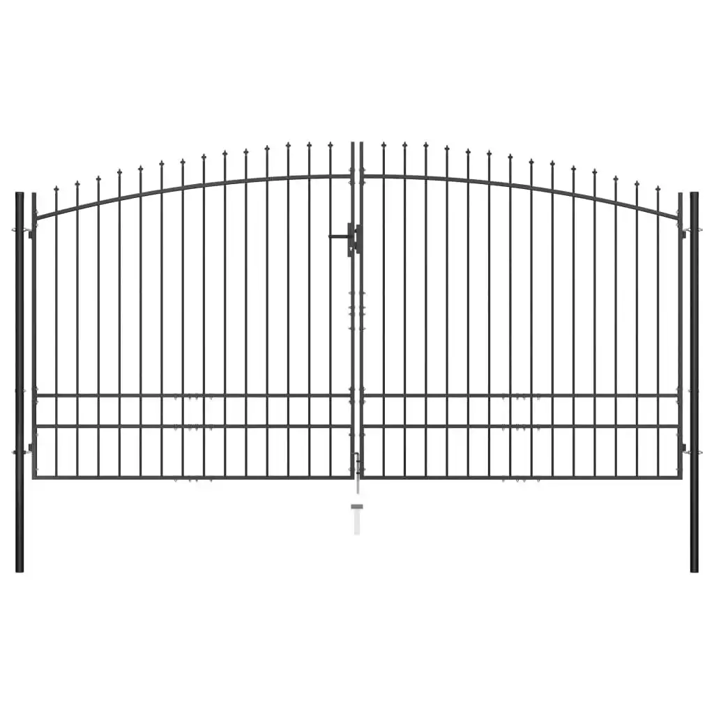 Double Door Fence Gate with Spear Top 400x248 cm 145742