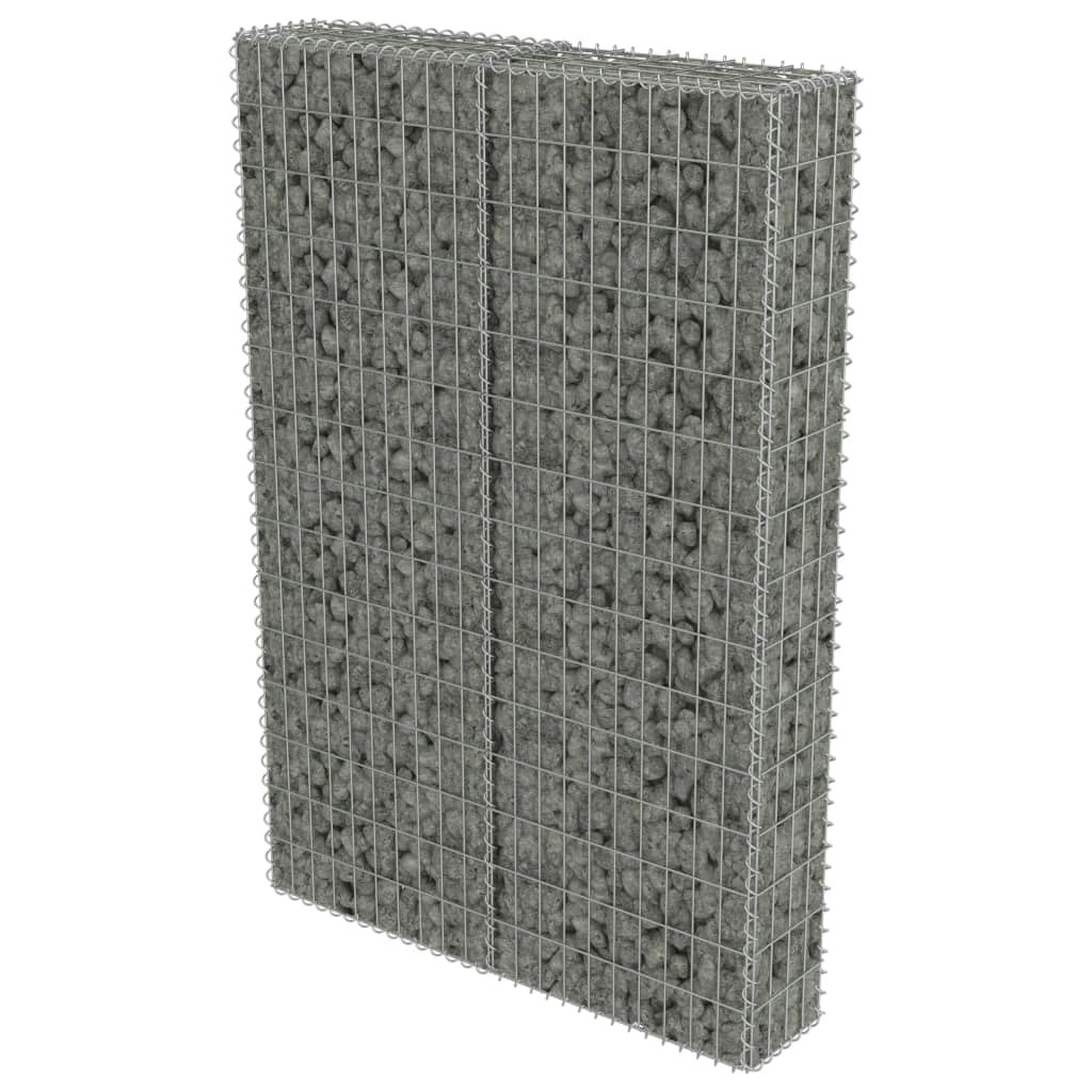 Gabion Wall with Covers Galvanised Steel 100x20x150 cm 143579