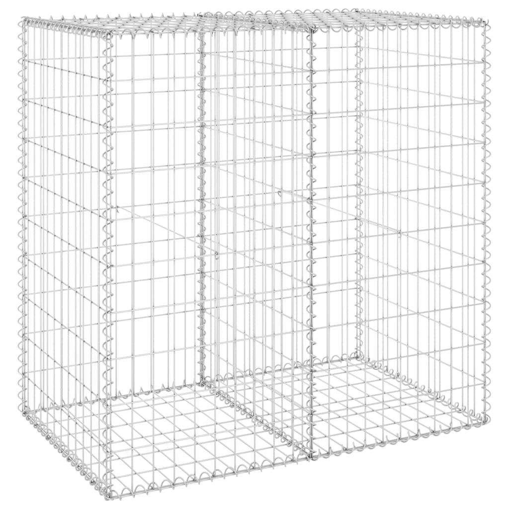 Gabion Wall with Covers Galvanised Steel 100x60x100 cm 147813