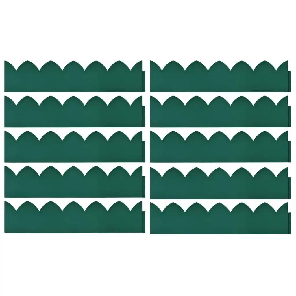 Lawn Edgings 10 pcs Green 65x15 cm PP 48234