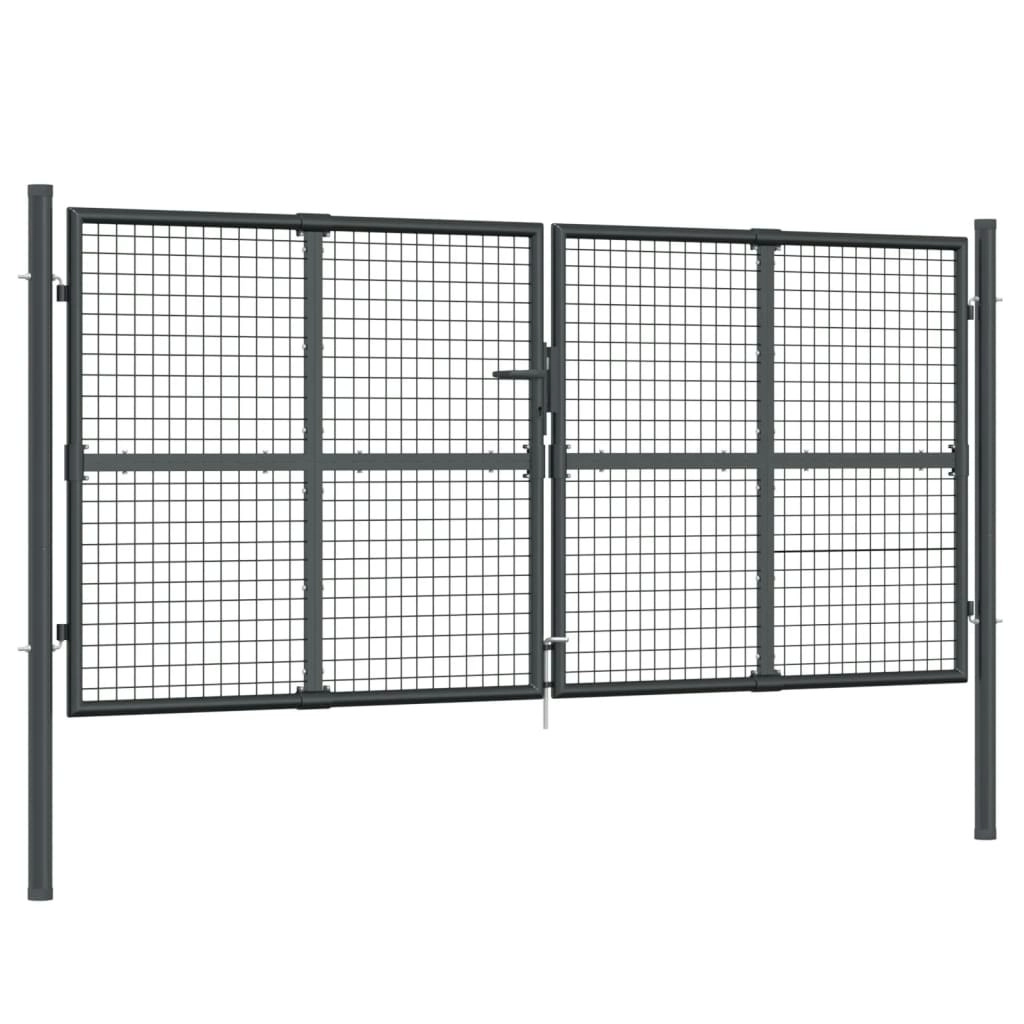 Mesh Garden Gate Anthracite 300x175 cm Galvanised Steel 154530