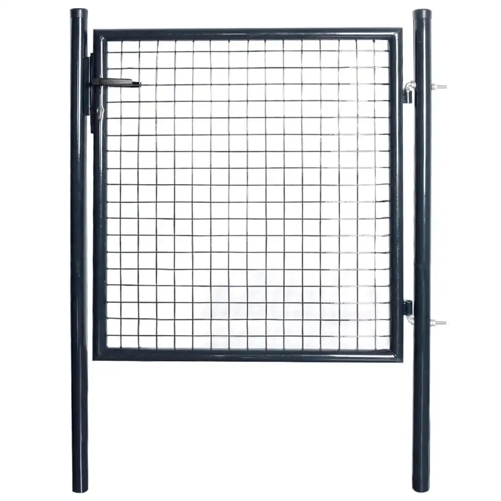 Mesh Garden Gate Galvanised Steel 85.5x100 cm Grey 143369