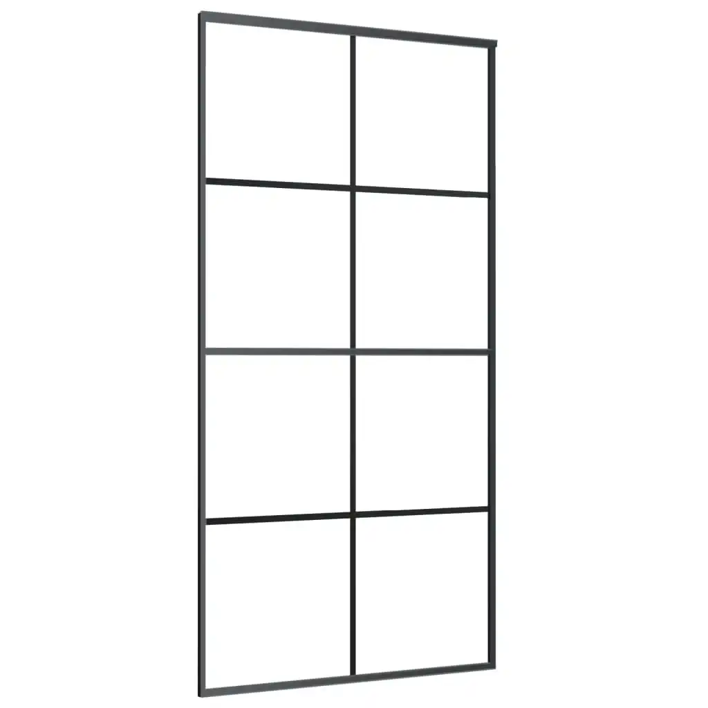 Sliding Door Aluminium and ESG Glass 102.5x205 cm Black 288066