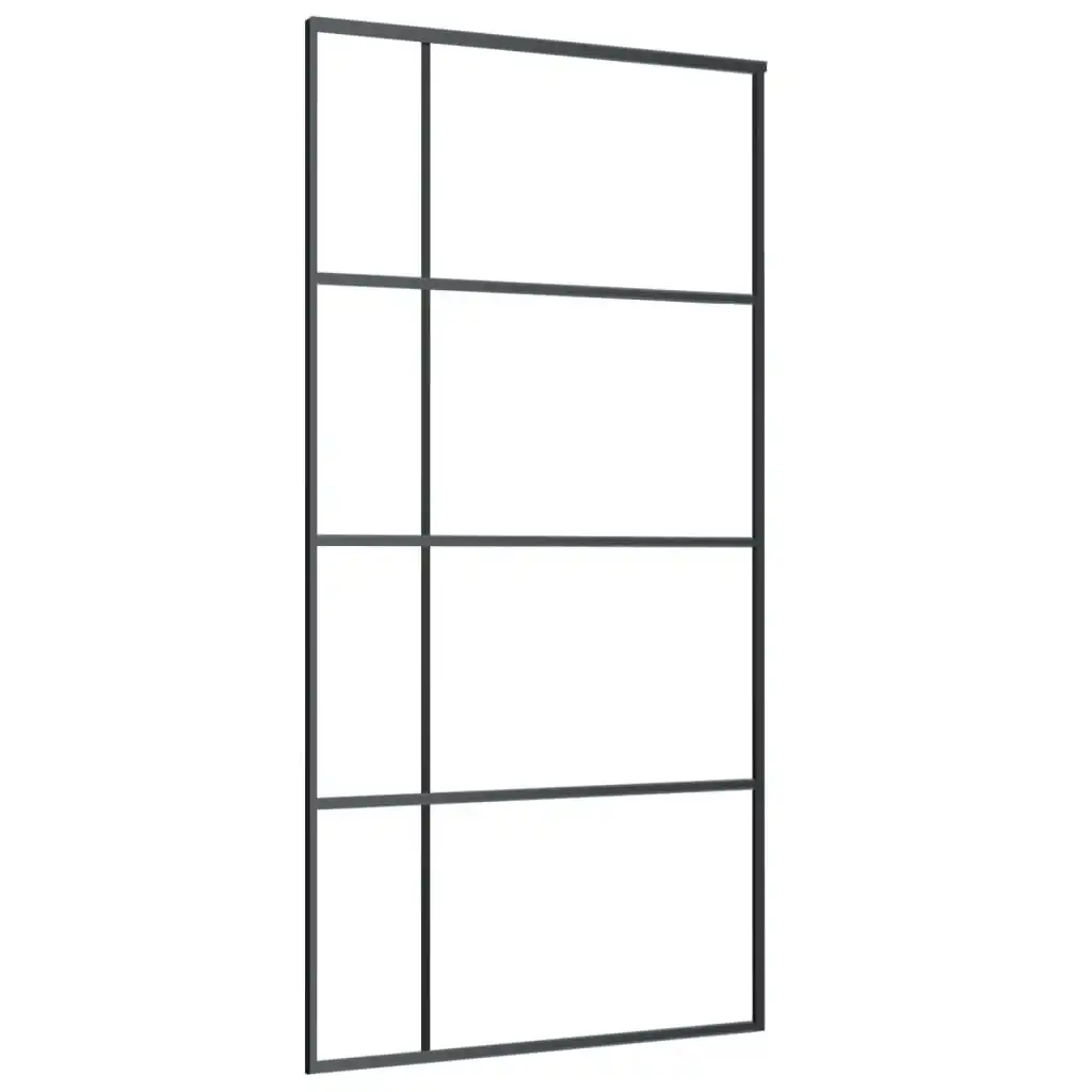 Sliding Door Frosted ESG Glass and Aluminium 102.5x205 cm Black 151687