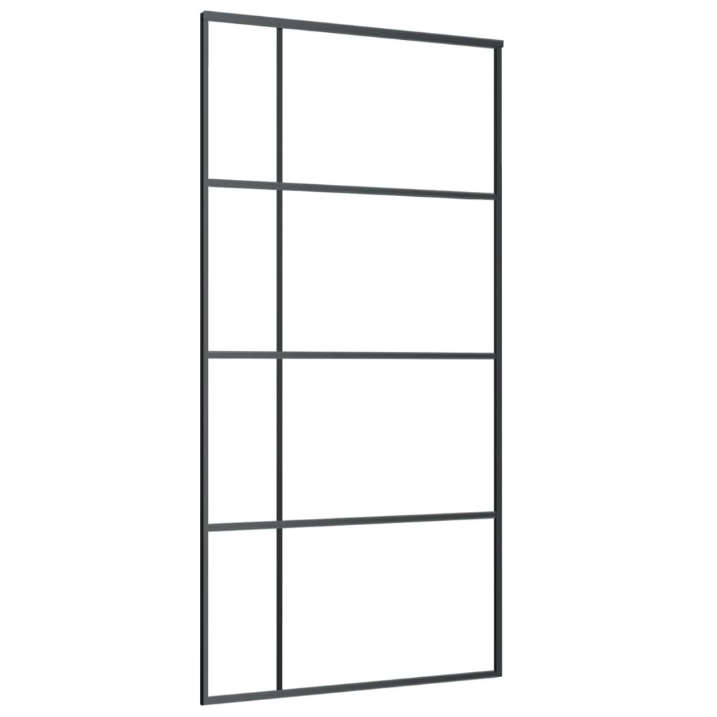 Sliding Door Frosted ESG Glass and Aluminium 102.5x205 cm Black 151687