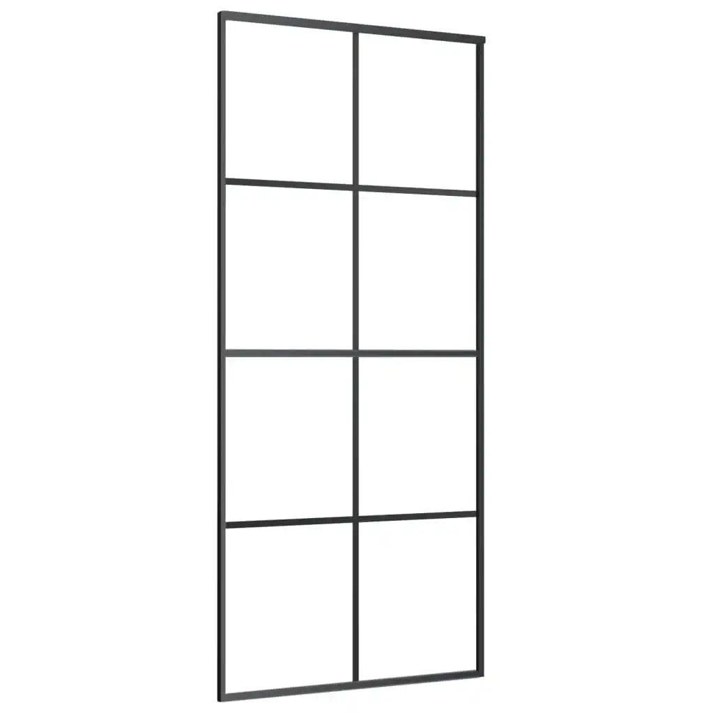 Sliding Door Black 90x205 cm ESG Glass and Aluminium 151670