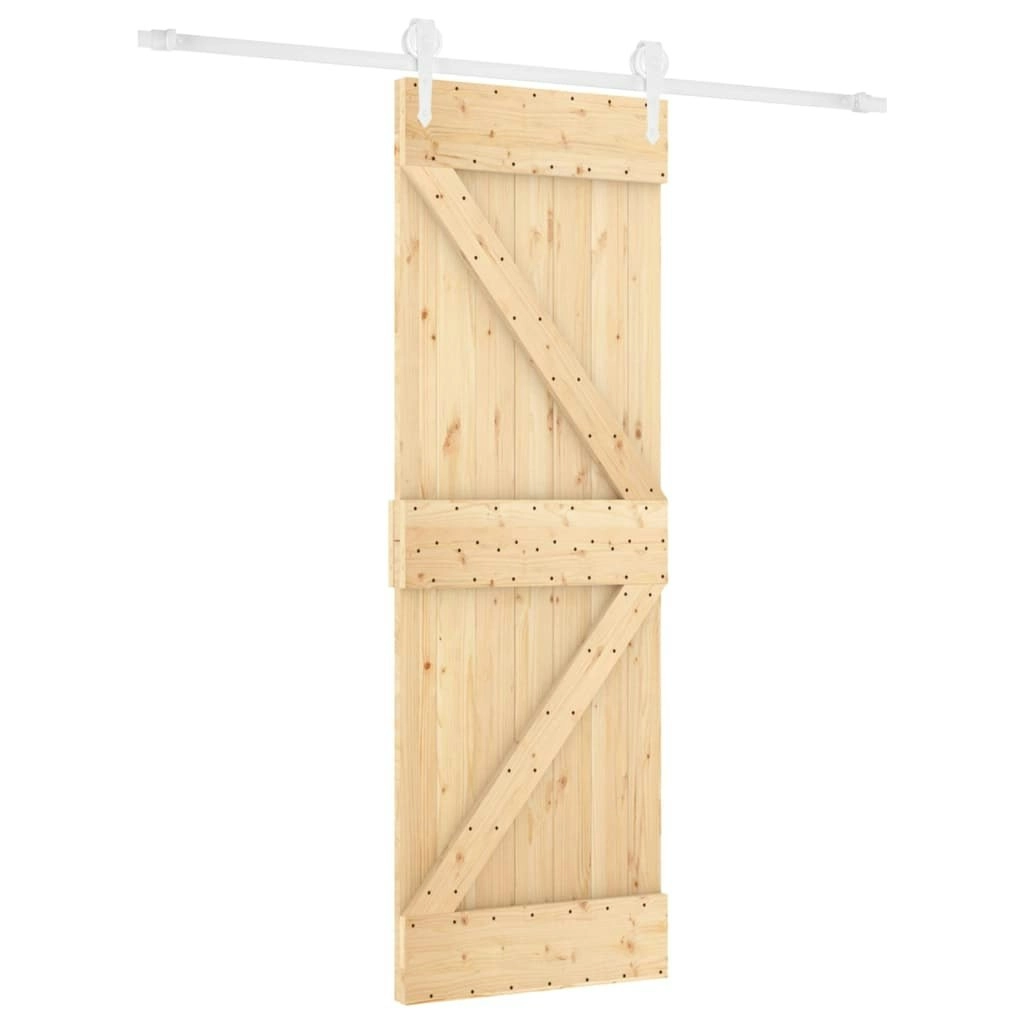 Sliding Door with Hardware Set 70x210 cm Solid Wood Pine 3203248