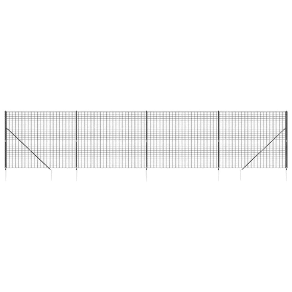 Wire Mesh Fence with Spike Anchors Anthracite 1.4x10 m 154243