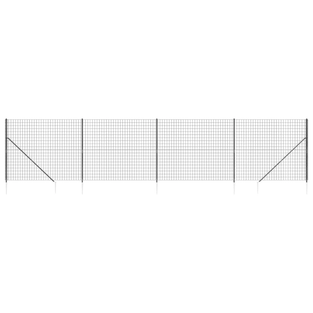 Wire Mesh Fence with Spike Anchors Anthracite 1.4x10 m 154259