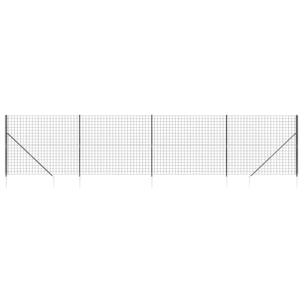 Wire Mesh Fence with Spike Anchors Anthracite 1.4x10 m 154275