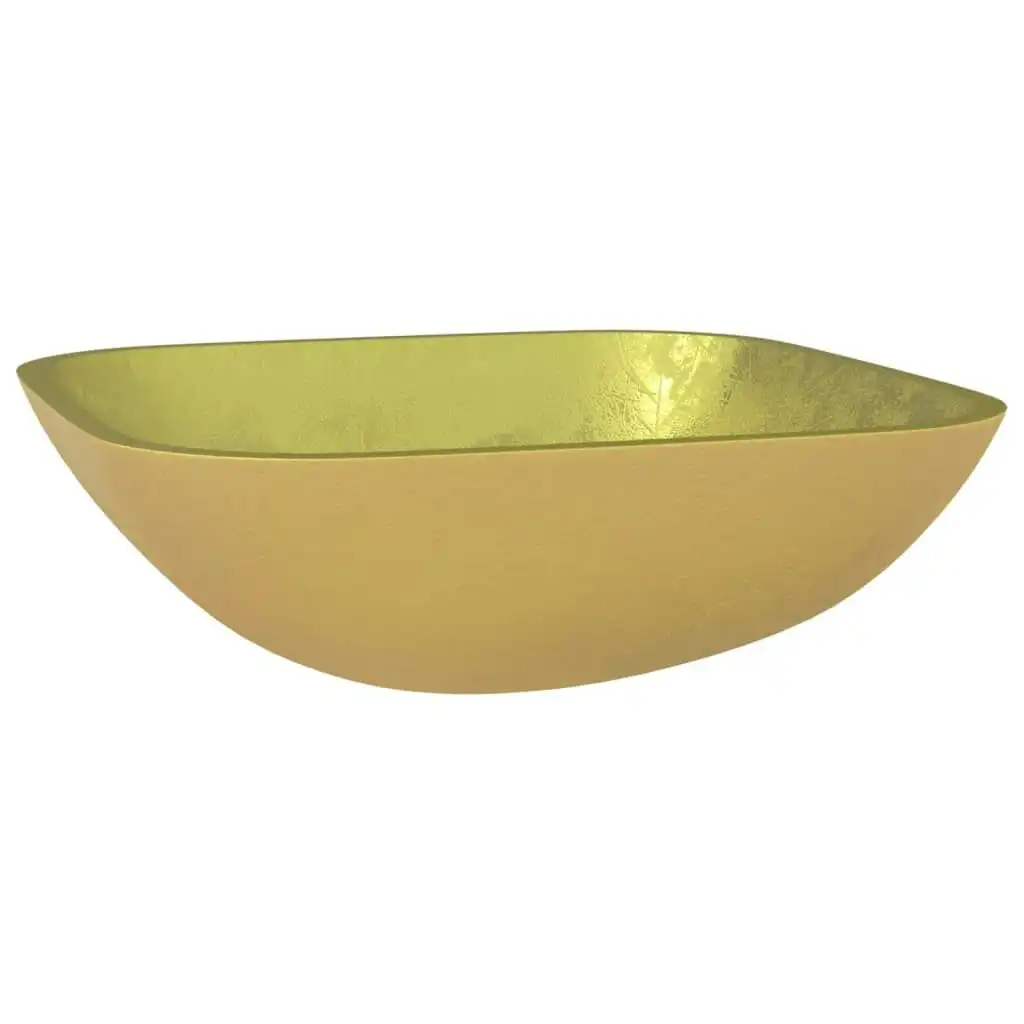 Basin Glass 42x42x14 cm Gold 345260