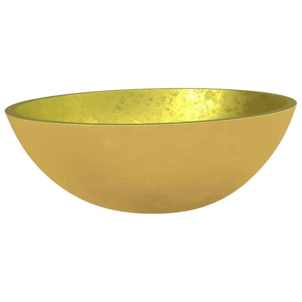 Basin Glass 50x37x14 cm Gold 345261