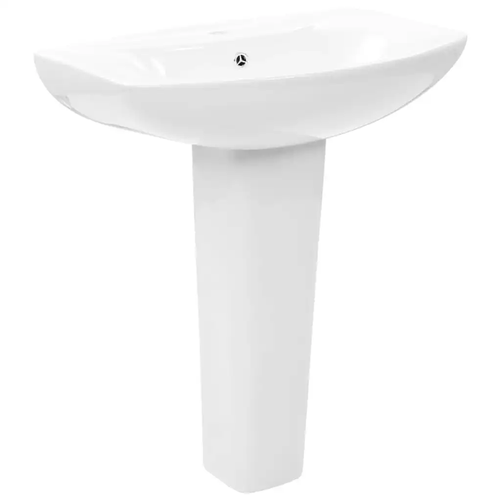 Freestanding Basin with Pedestal Ceramic White 650x520x200 mm 143001