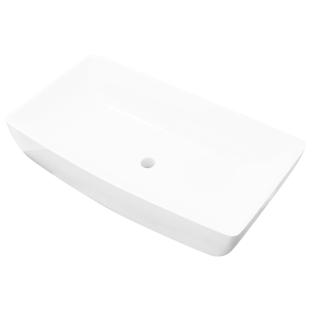 Luxury Ceramic Basin Rectangular Sink White 71 x 39 cm 140691