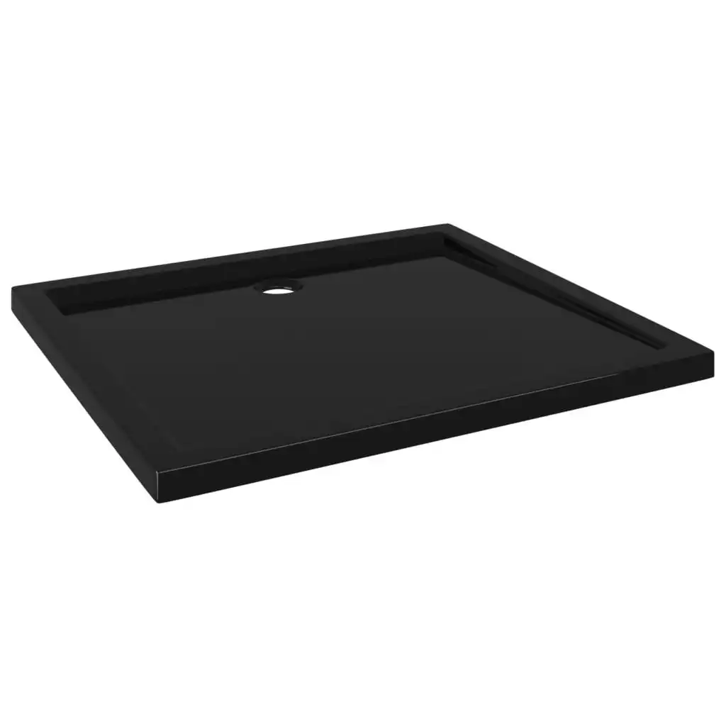 Rectangular ABS Shower Base Tray Black 80x90 cm 148917