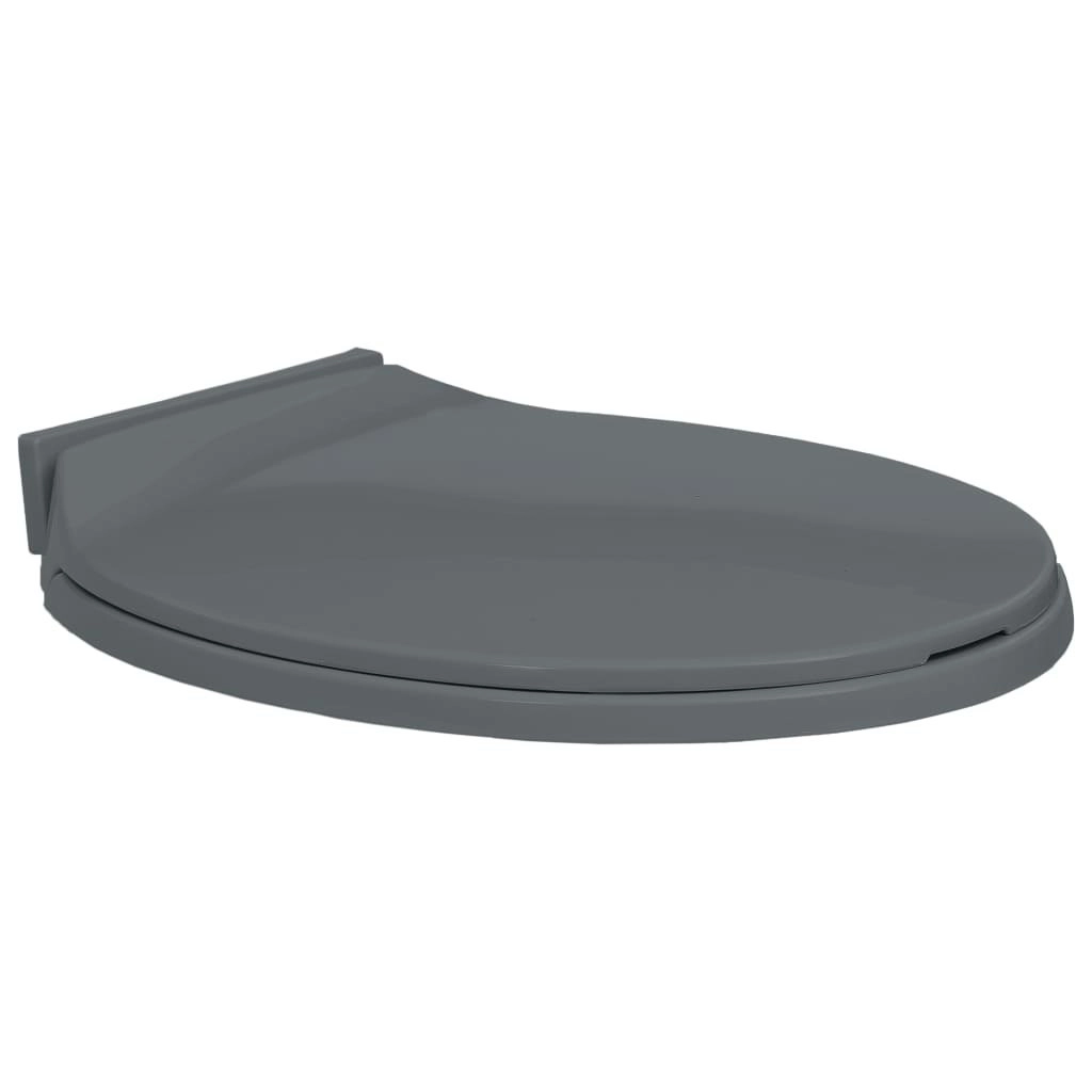 Soft-Close Toilet Seat Grey Oval 145816