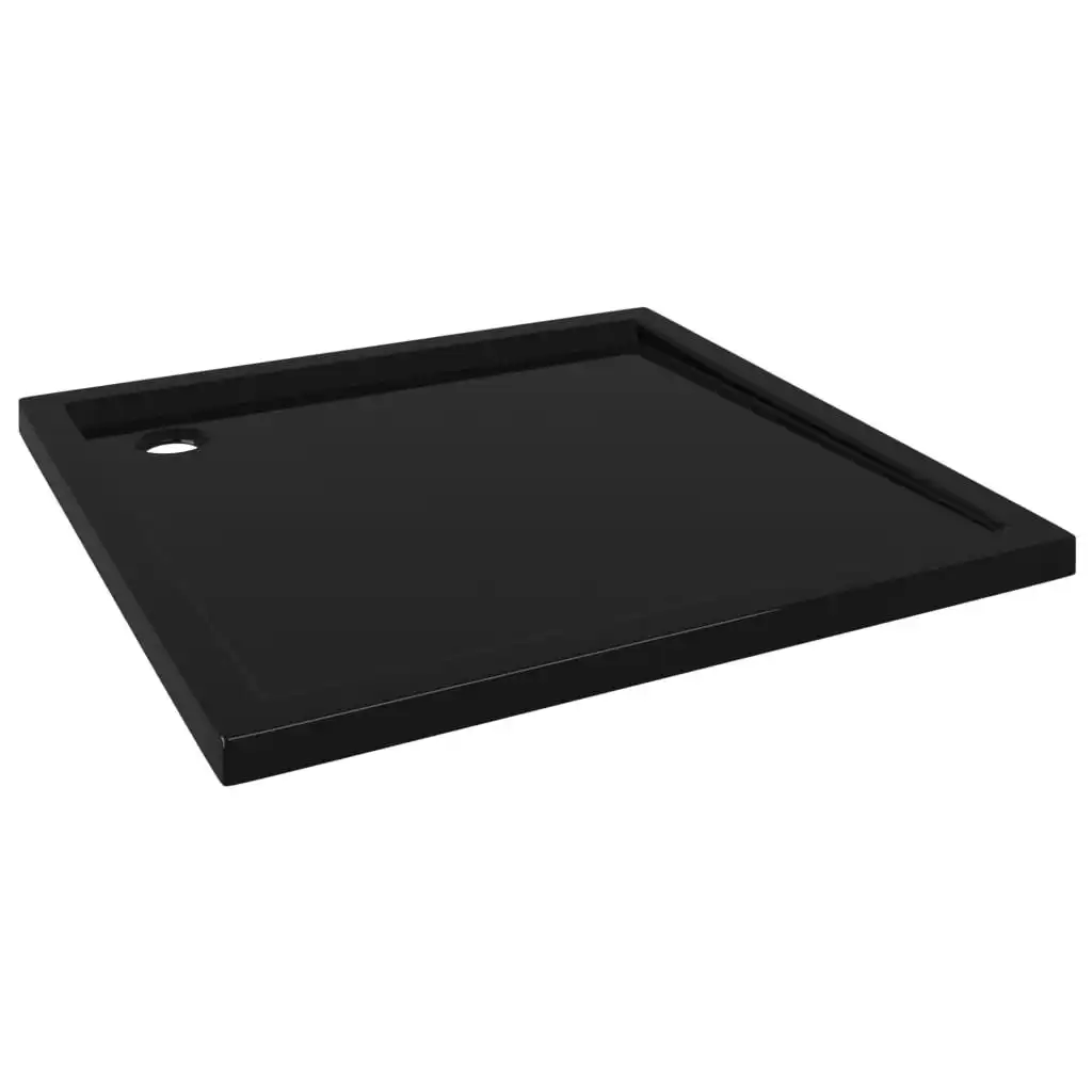 Square ABS Shower Base Tray Black 80x80 cm 148916