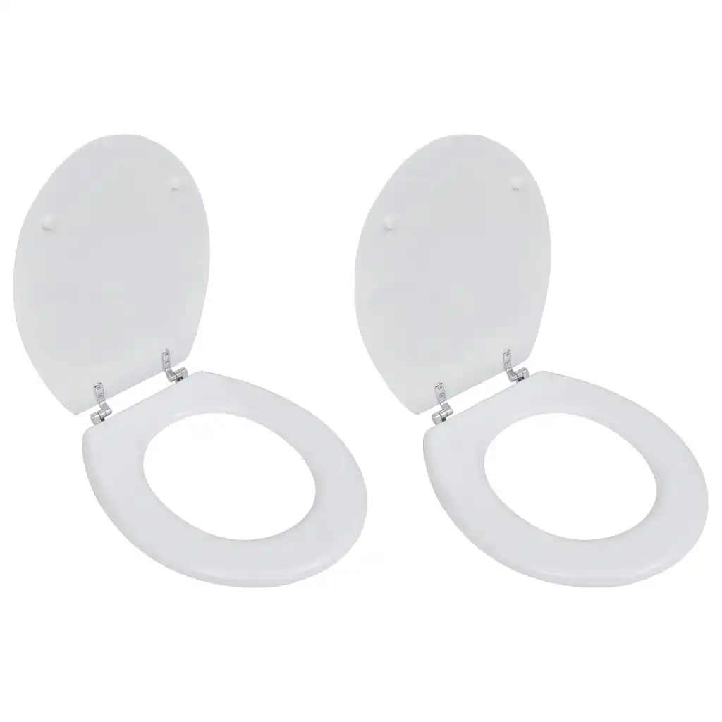 Toilet Seats with Lids 2 pcs MDF White 275907